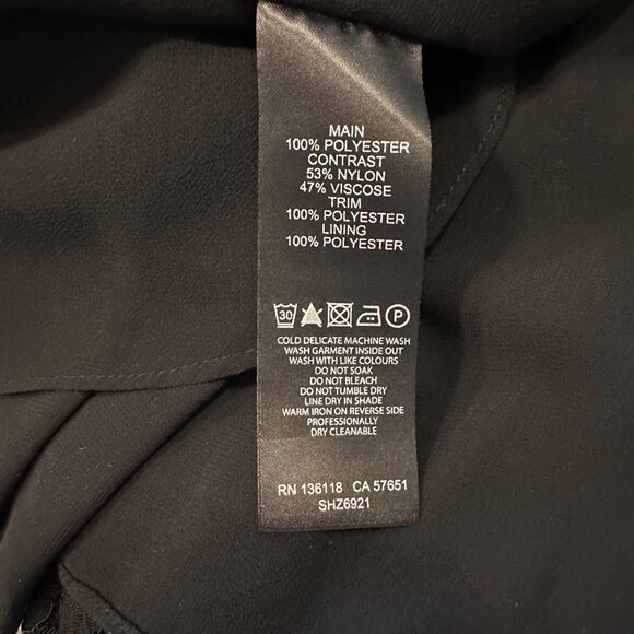 Ever New Blouse Black Womens Size 4 Lace Babydoll Sleeveless - Picture 6 of 6